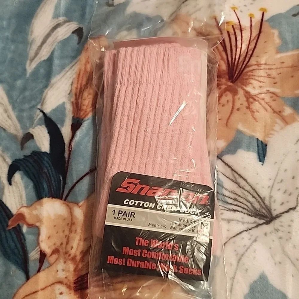 Pink Snap-On Socks